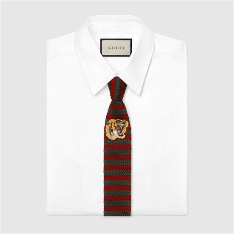 gucci tiger underknot tie